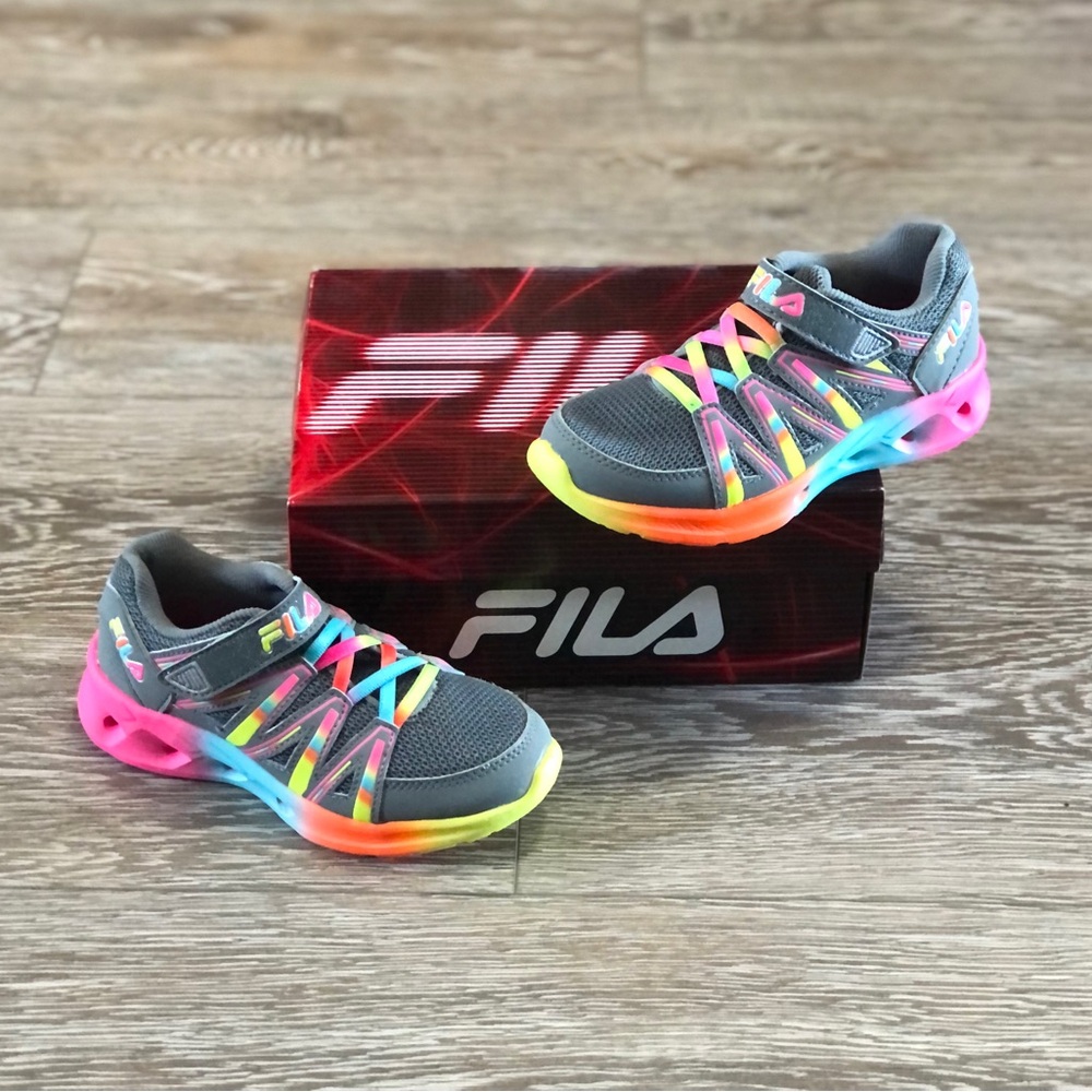 Girls Fila Multi-Colored Sneakers with Chunky Sole